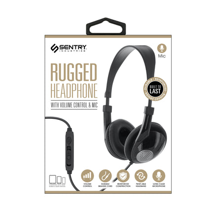 Headphone, Rugged, Over the Ear, Adjustable, Volume Control, 3.5 line in
