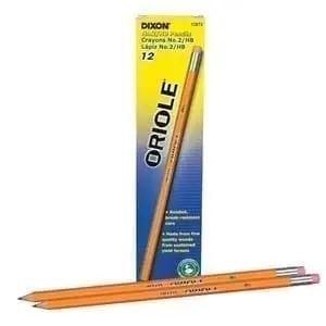 Pencils, no. 2, sharpened, Dixon Oriole, dozen 12 oack
