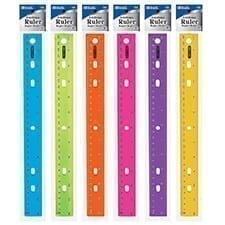 Ruler 12 inch centimeter plastic 3 hole