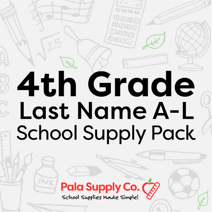 4th Grade LAST NAME A-L School Supply Pack - Oak Ridge ES