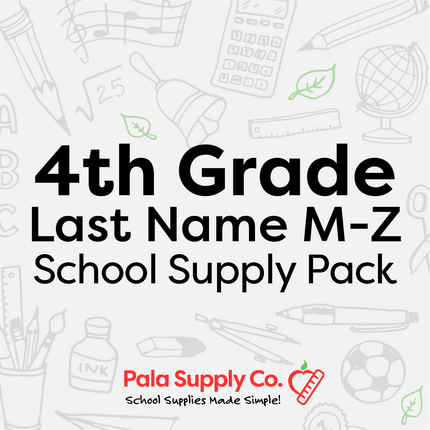 4th Grade LAST NAME M-Z School Supply Pack - Oak Ridge ES