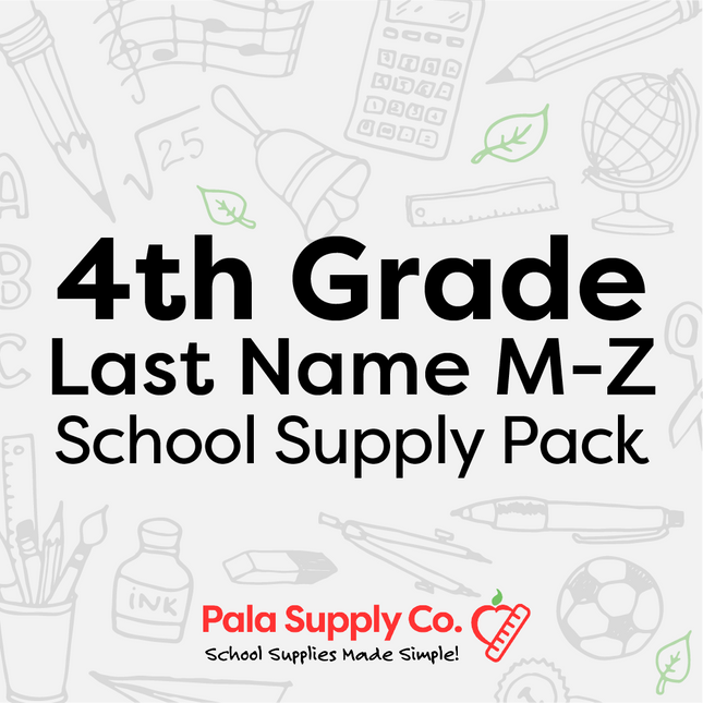 4th Grade LAST NAME M-Z School Supply Pack - Oak Ridge ES