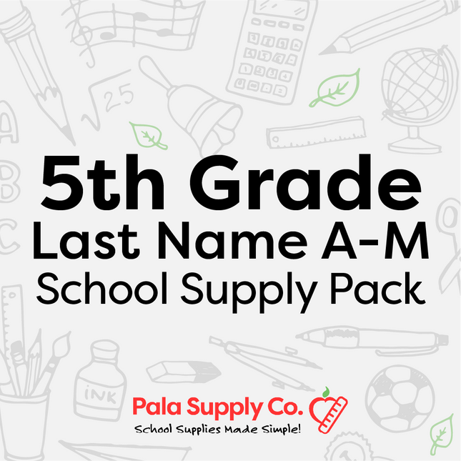 5th Grade LAST NAME A-M School Supply Pack - Doris Cullins-Lake Pointe ES