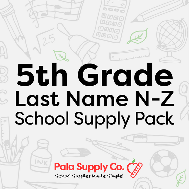 5th Grade LAST NAME N-Z School Supply Pack - Doris Cullins-Lake Pointe ES