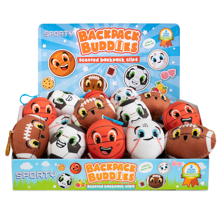 Sporty Backpack Buddies - 3 Displays of 36