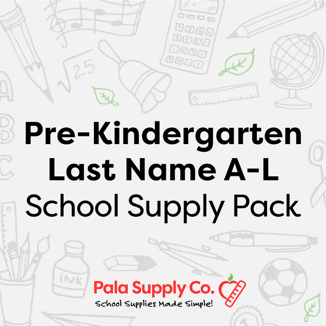 Pre-Kindergarten LAST NAME A-L School Supply Pack - Oak Ridge ES