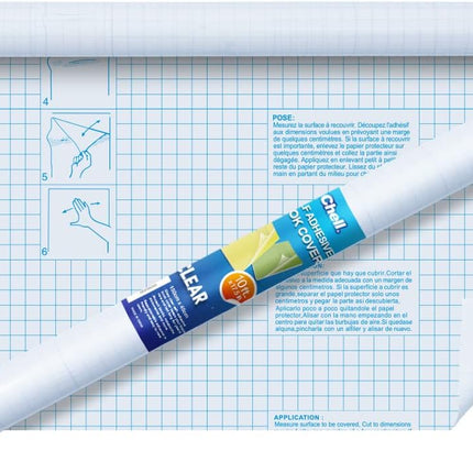Contact Paper Roll, Clear, Self-Adhesive, 17.5 in x 10 ft