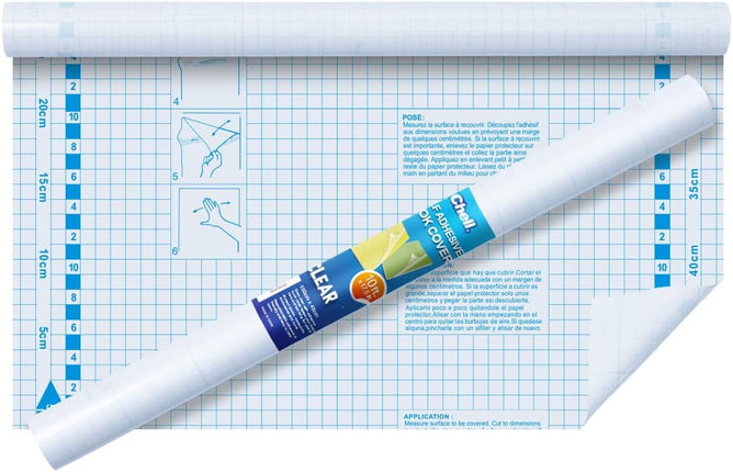 Contact Paper Roll, Clear, Self-Adhesive, 17.5 in x 10 ft