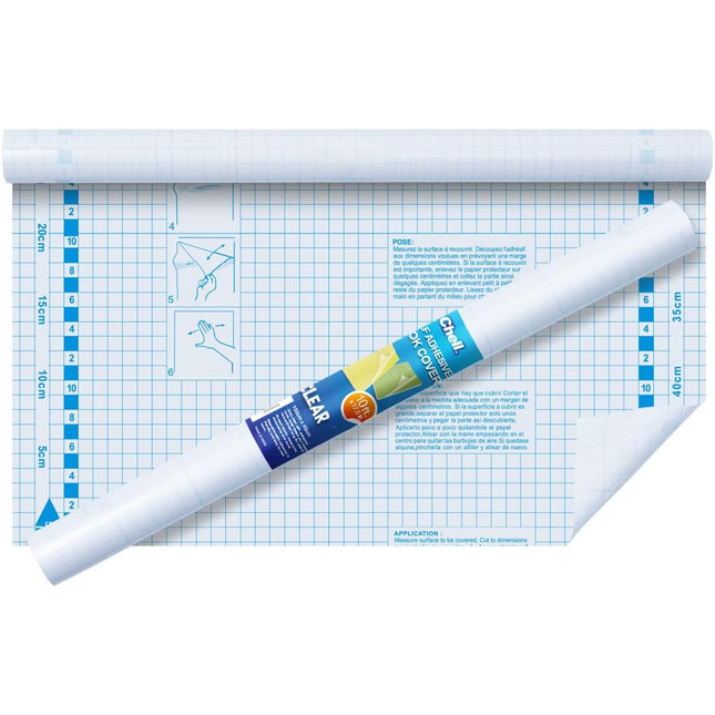 Contact Paper Roll, Clear, Self-Adhesive, 17.5 in x 10 ft