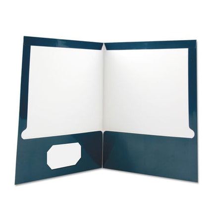 pocket folder, paper, navy blue