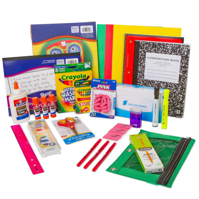52 Piece Bulk School Supplies Kits, Value Pack of 12 Kits - Essential Box  of School Supplies for Elementary, Middle, and High School Students