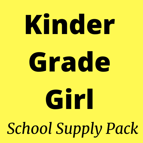 Kindergarten GIRL School Supply Pack Munday Elementary School Pala