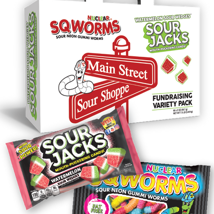 Main Street Sour Shoppe Fundraiser - 1 Case (2 Carriers of 60 Bags)