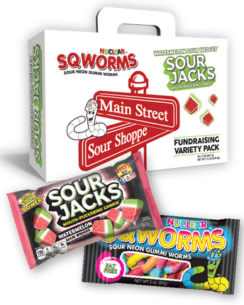 Main Street Sour Shoppe Fundraiser - 1 Case (2 Carriers of 60 Bags)