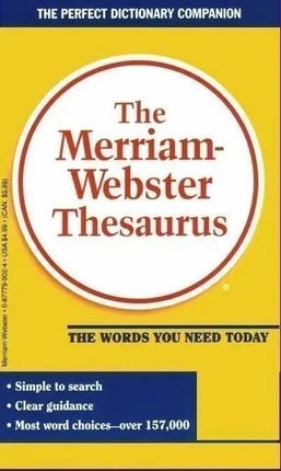Thesaurus 3.5 inch x 5.75 inch Brand Websters SYG