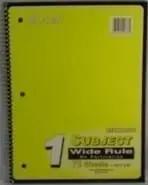 Spiral Notebook, 70 ct, yellow, wide rule