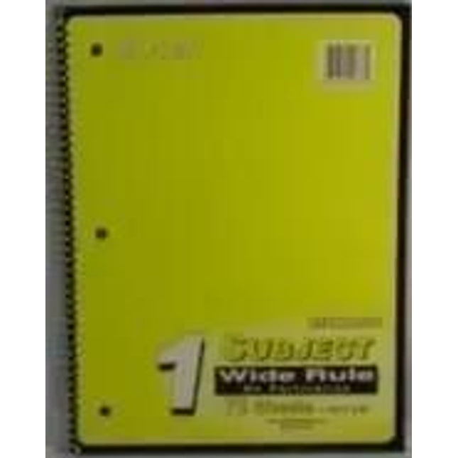 Spiral Notebook, 70 ct, yellow, wide rule