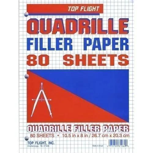 Top Flight Math Graph Paper Graph Paper 4 squares / inch 10.5 x 8 3-hole punch 80 ct pack | Pala ...