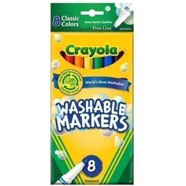 markers thin washable 8 count crayola