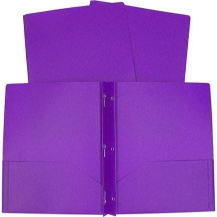Folder, plastic  purple with brads prongs
