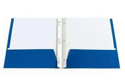 Folder, pocket with brad prong blue