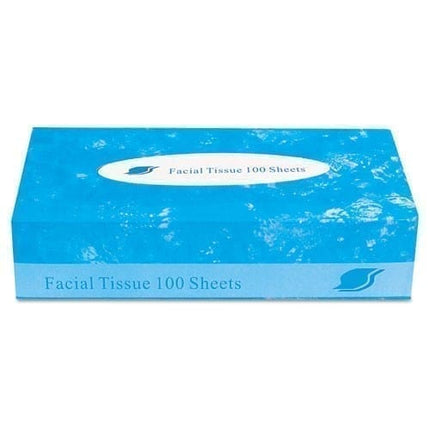 Tissue facial, flat box, 2-ply, 100 ct