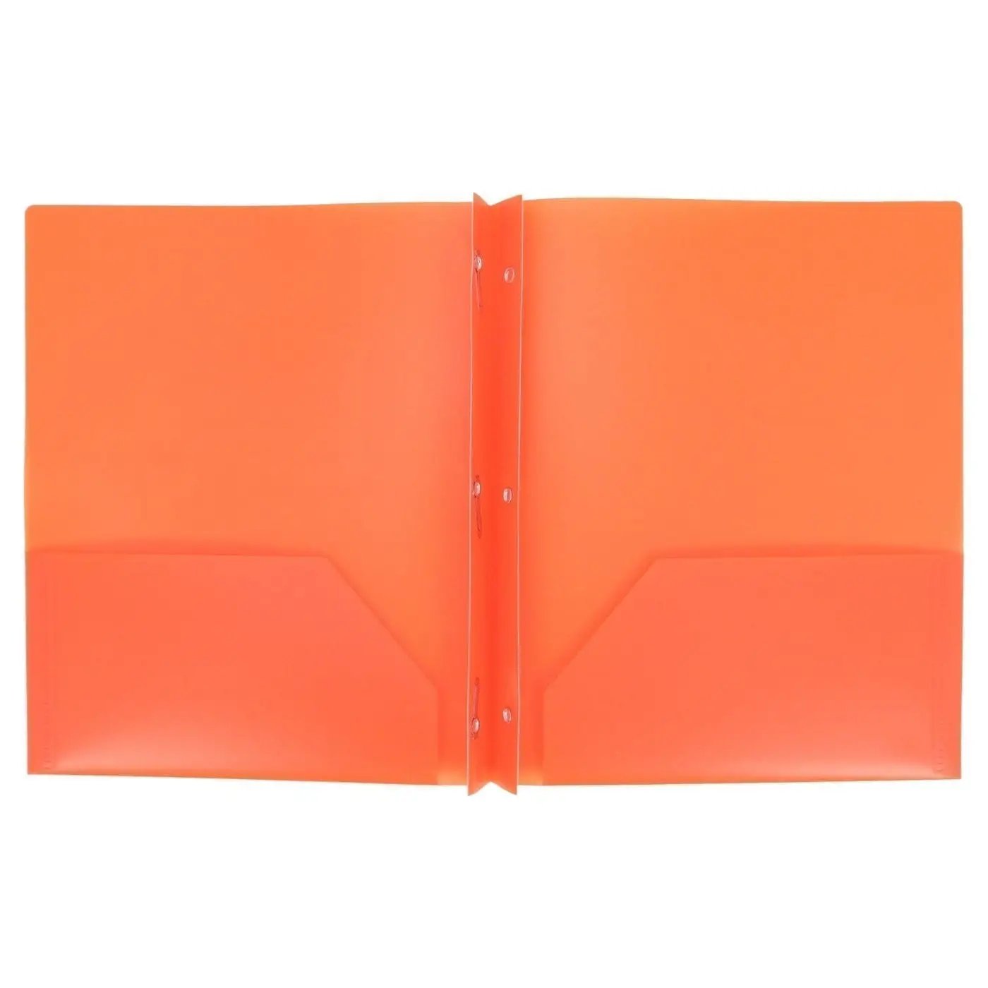 Folder plastic poly Orange 2 pocket with brads prongs | Pala Supply ...