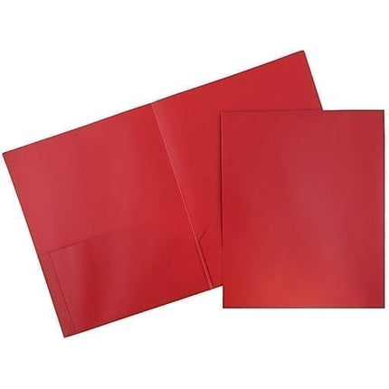 Folder red plastic 2 pocket