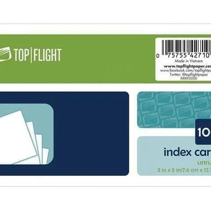 Index Cards 3" x 5" UNuled 100 ct