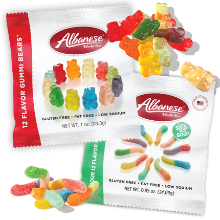 Albanese Sweet & Sour Gummi Fundraiser Pack - 1 Case (4 Bags of 60 Pouches)